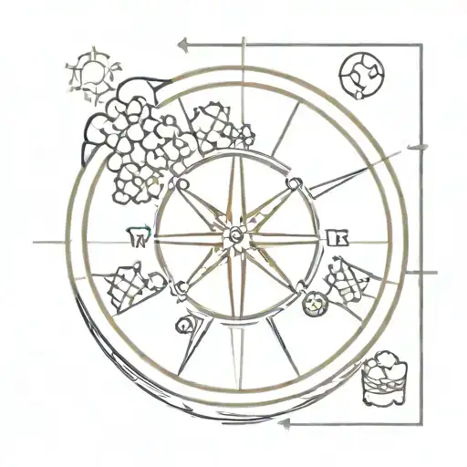 A popcorn-themed compass, with each direction representing a different aspect of his personality - affectionate, tender, leader tattoo design idea
