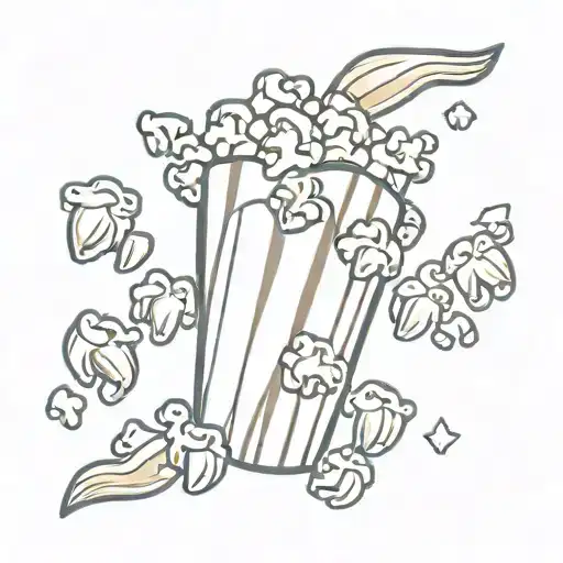 A popcorn kernel morphing into a symbol of leadership, representing his role as a leader among his friends and coworkers tattoo design idea