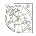 A popcorn-themed compass, with each direction representing a different aspect of his personality - affectionate, tender, leader tattoo design idea