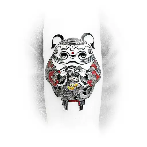daruma japanese forearm  tattoo design idea