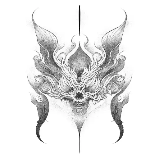 dark waves tattoo design idea