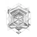  dark simetric castle window tattoo design idea