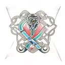 Celtic style dagger with a snake wrapped around it tattoo design idea