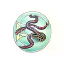 snake wrapped around a Celtic dagger tattoo design idea