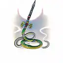 snake wrapped around a Celtic dagger tattoo design idea