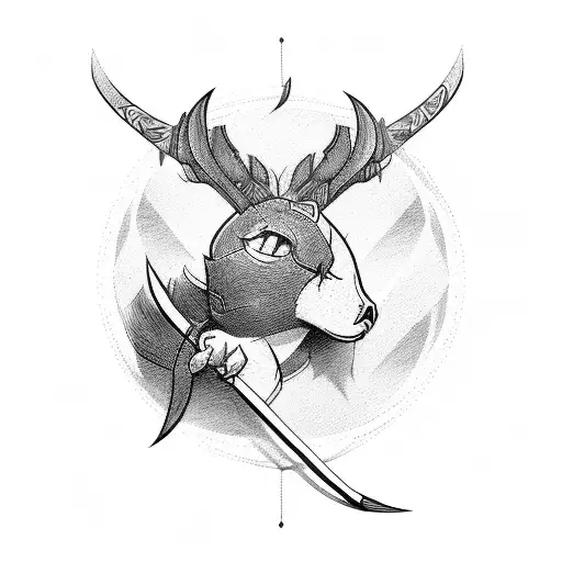 bow with arrow and quicer tattoo design idea