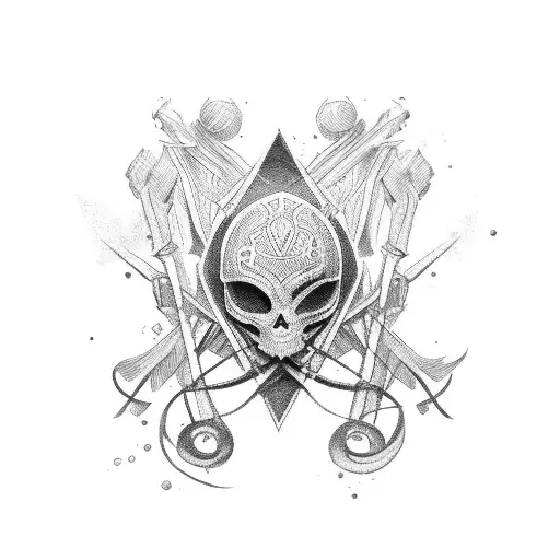 bow with quiver tattoo design idea