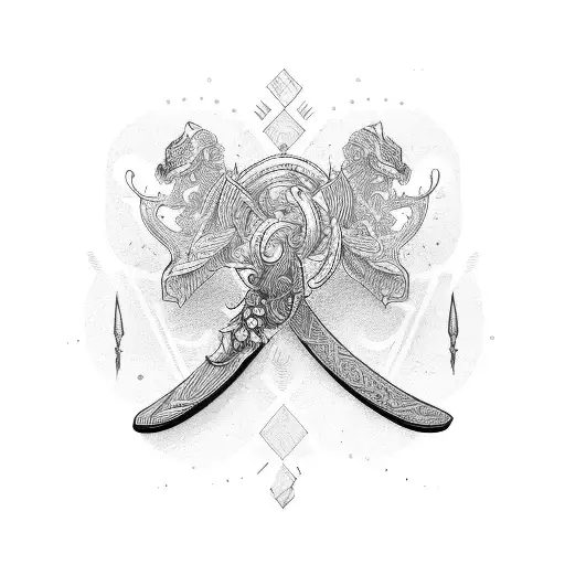 bow with quiver tattoo design idea