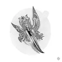 bow with quiver tattoo design idea