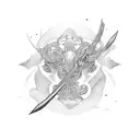 bow with quiver tattoo design idea