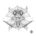 bow with quiver tattoo design idea
