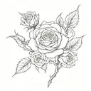 roses laza web with runes tattoo design idea