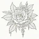 roses laza web with runes tattoo design idea