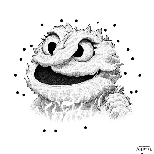 cookie monster manjin buu tattoo design idea