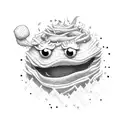 cookie monster tattoo design idea