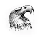 A majestic bald eagle soaring above a Porsche crest tattoo design idea