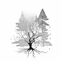 silence in the trees tattoo design idea