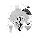 silence in the trees tattoo design idea