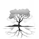 silence in the outline of a tree tattoo design idea
