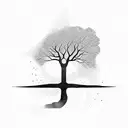 silence in the outline of a tree tattoo design idea