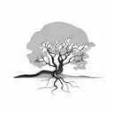 silence in the outline of a tree tattoo design idea