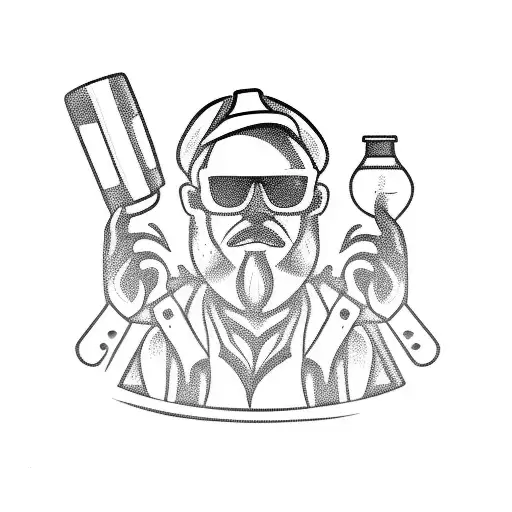bartender, petrol head and photographer tattoo design idea