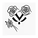 V for Vendetta with roses tattoo design idea