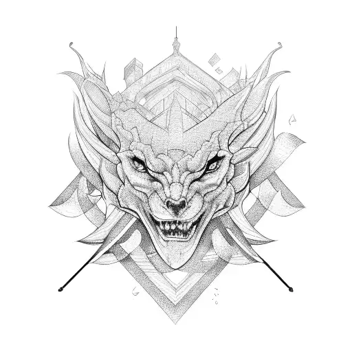 A magical wand intertwined with architectural blueprints tattoo design idea