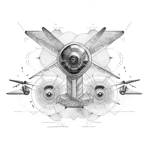 aviation sleeve tattoo design idea