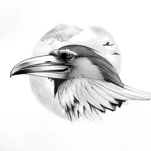 Ravens and doves  tattoo design idea
