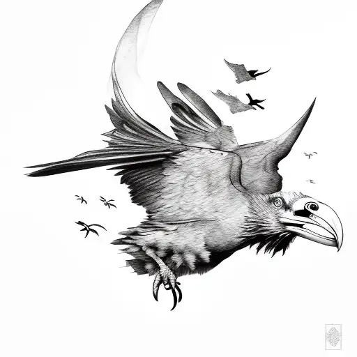 demons and angels ravens and doves tattoo design idea