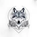 draw a realistic ripped open chest by wolf like claws revealing prayer hands holding a heart tattoo design idea