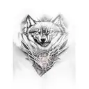 draw a realistic ripped open chest by wolf like claws revealing prayer hands holding a heart tattoo design idea