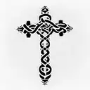 3 holy cross with a big snake wrapped around the one in the center tattoo design idea