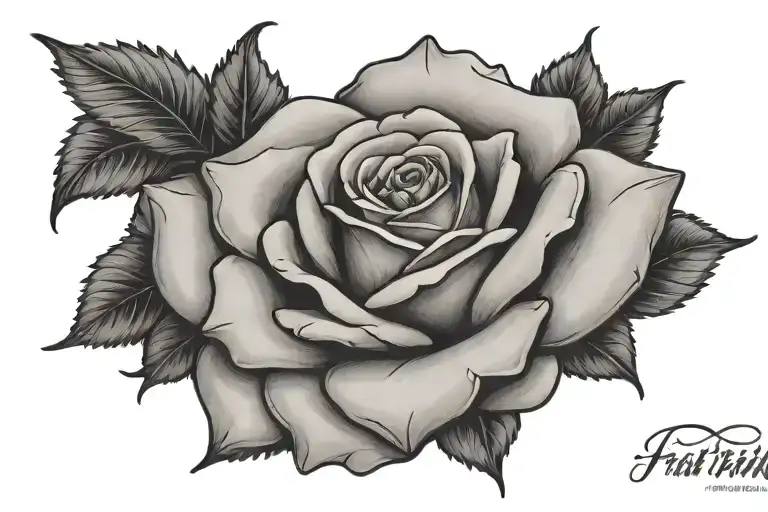 Rose with faith over fear tattoo design idea
