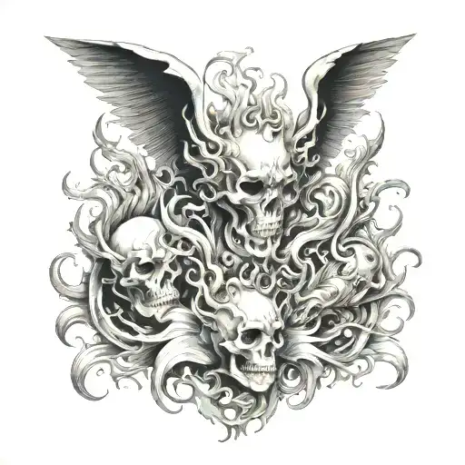 hell purgatory and heaven tattoo design idea