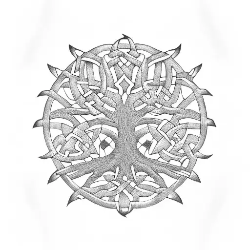 celtic tree of life tattoo design idea