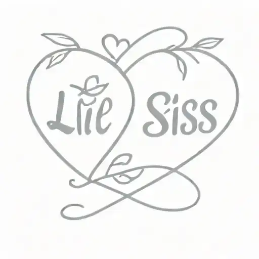 matching tattoo with sister heart saying lil sis tattoo design idea