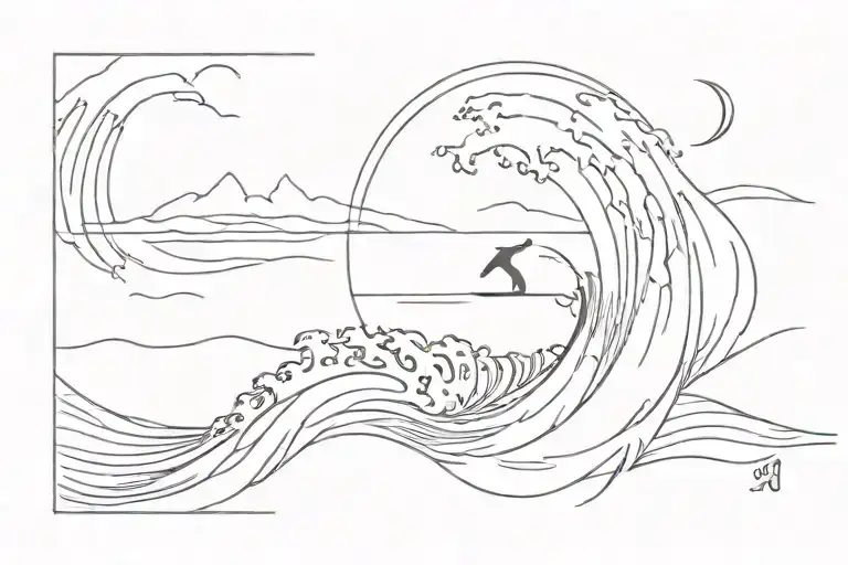 surf tattoo design idea