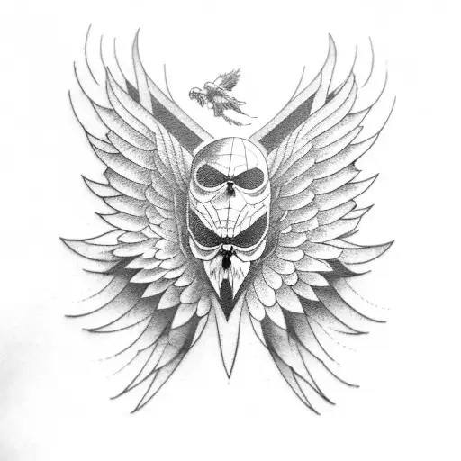 Blackwork "Iron Eagle" Tattoo Idea BlackInk AI