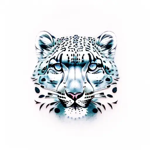 snow leopard tattoo design idea