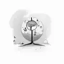 tree with hourglass tattoo design idea