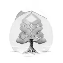 tree with hourglass tattoo design idea