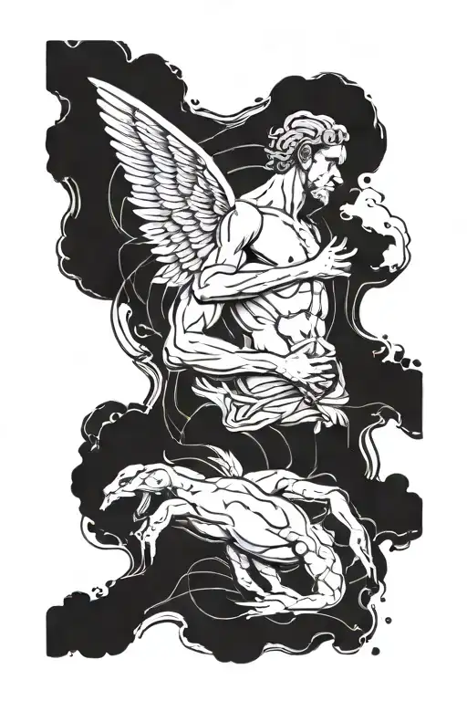 creation of Adam  tattoo design idea