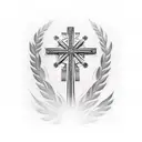 jet flyover memorial cross tattoo design idea