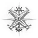 jet flyover memorial cross tattoo design idea