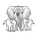3 elephants in a row tattoo design idea