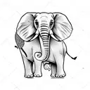 3 elephants in a row tattoo design idea