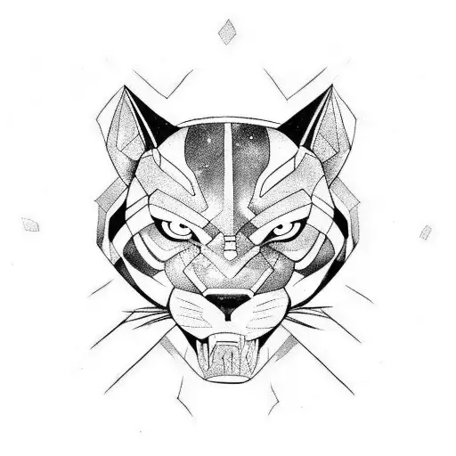 black panther animal tattoo design idea