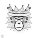 monkey with crown tattoo design idea